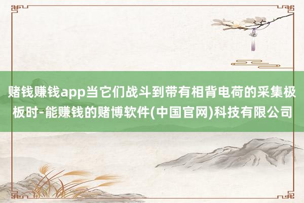 赌钱赚钱app当它们战斗到带有相背电荷的采集极板时-能赚钱的赌博软件(中国官网)科技有限公司